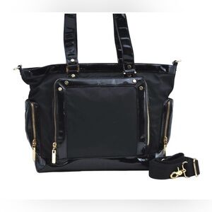 Tory Burch Patent Leather Trimmed Nylon Tote Bag